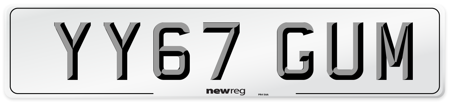 YY67 GUM Number Plate from New Reg